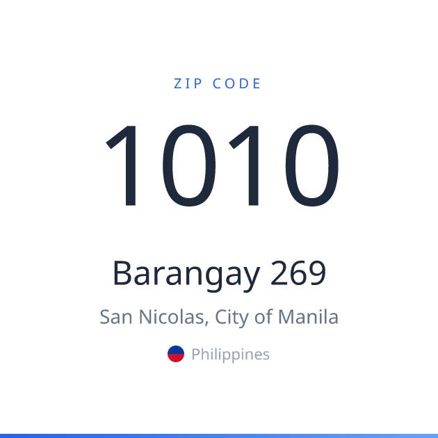 Zip Code 269 Barangay 269 ZIP Code 1010 | San Nicolas, Philippines