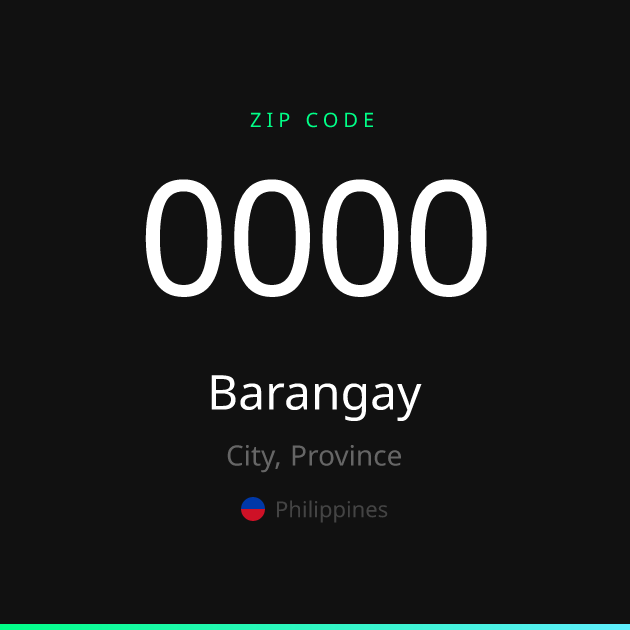 Shareable ZIP code 1500 card for Barangay Greater Lagro, dark theme