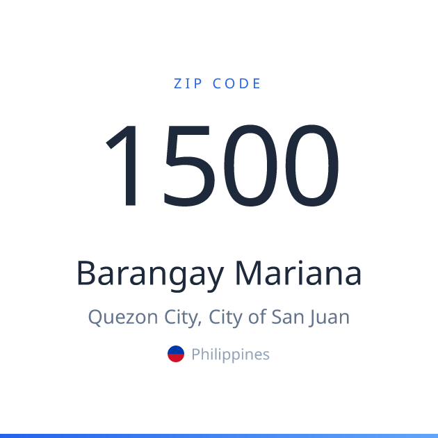 Barangay Mariana ZIP Code 1500 | Quezon City, Philippines