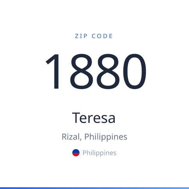 Shareable ZIP code 1880 card for Teresa, light theme