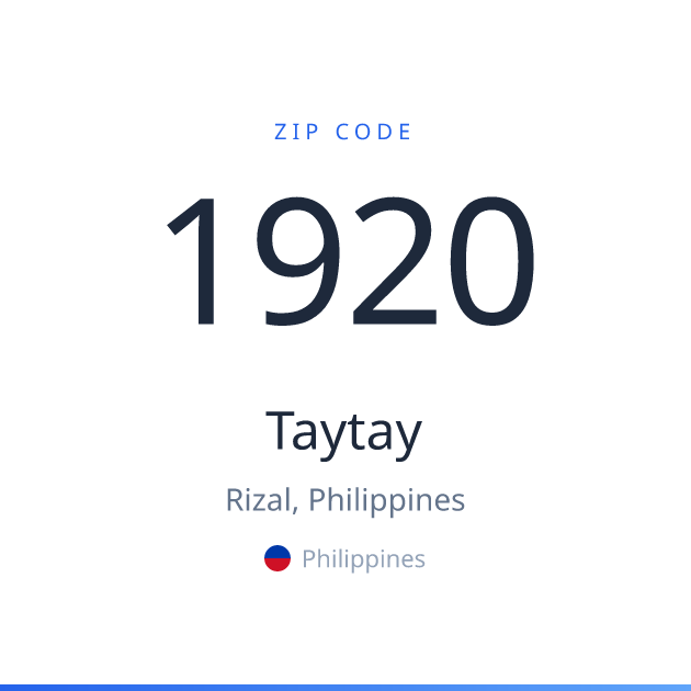 Shareable ZIP code 1920 card for Taytay, light theme