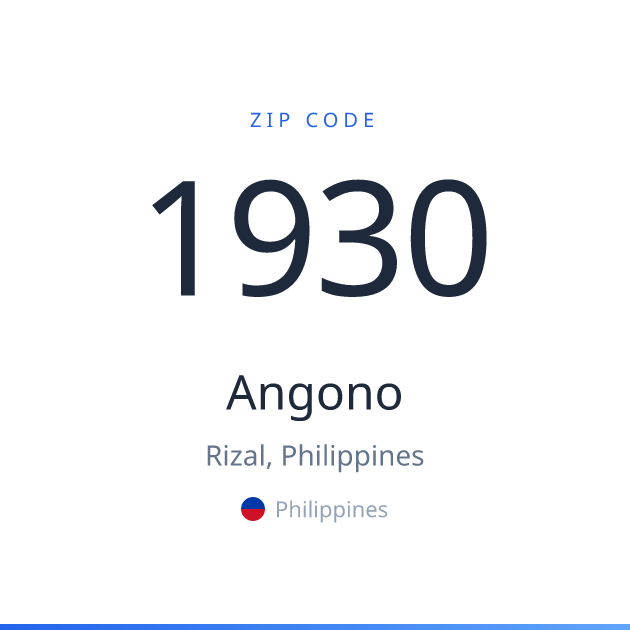 Shareable ZIP code 1930 card for Angono, light theme