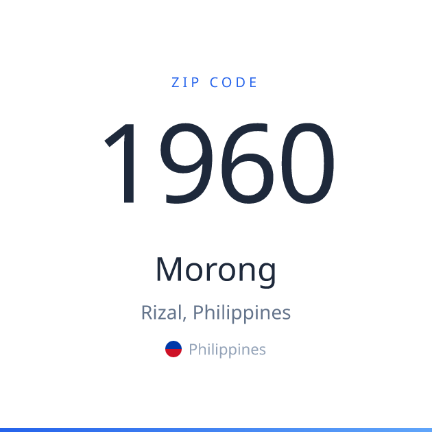 Shareable ZIP code 1960 card for Morong, light theme