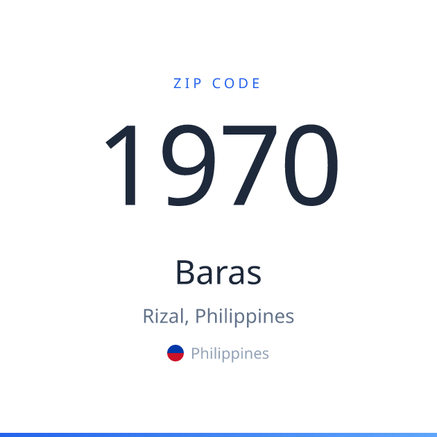 Shareable ZIP code 1970 card for Baras, light theme