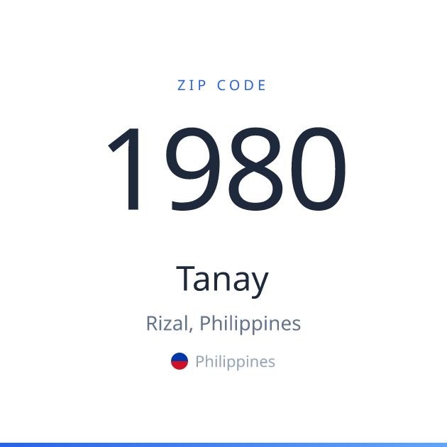 Shareable ZIP code 1980 card for Tanay, light theme