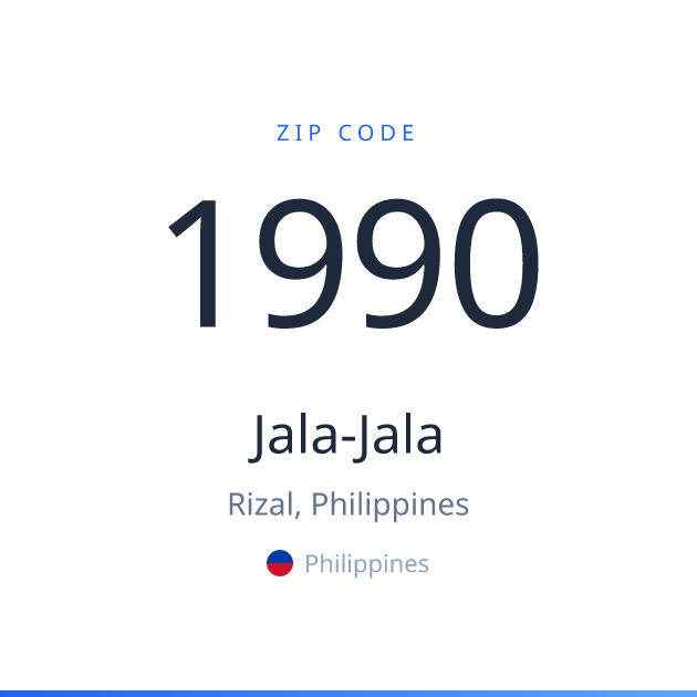 Shareable ZIP code 1990 card for Jala-Jala, light theme