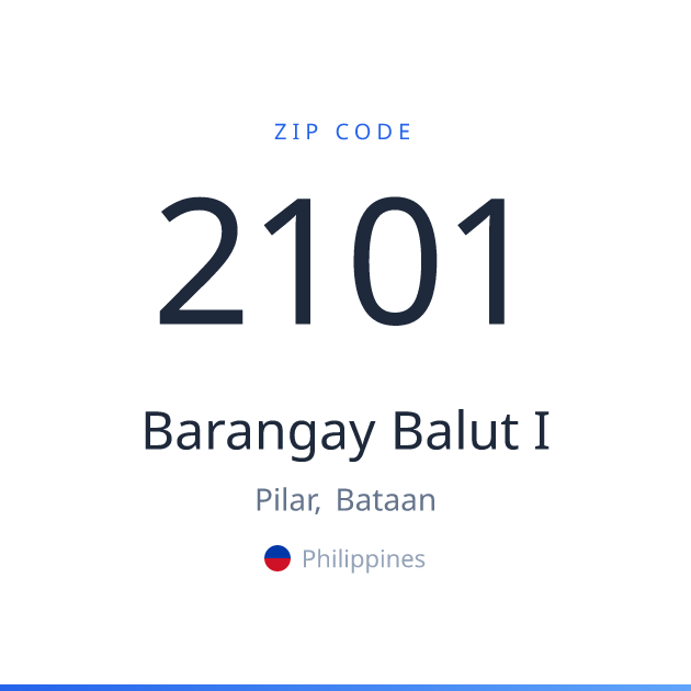 Shareable ZIP code 2101 card for Barangay Balut I, light theme