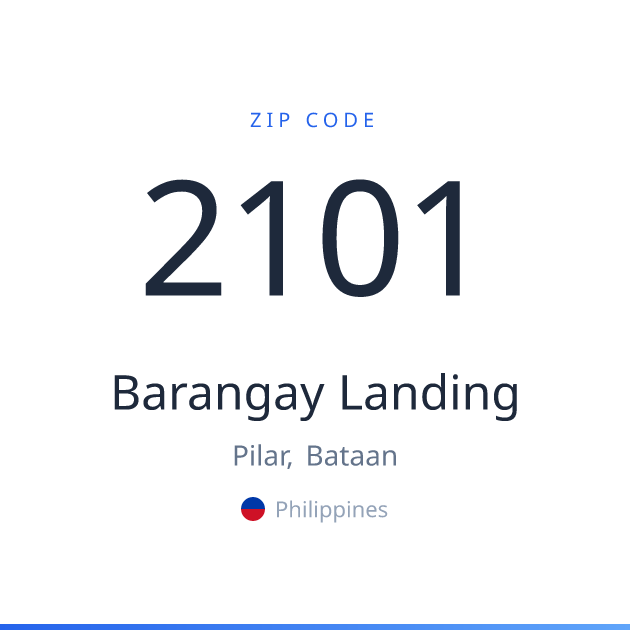 Shareable ZIP code 2101 card for Barangay Landing, light theme
