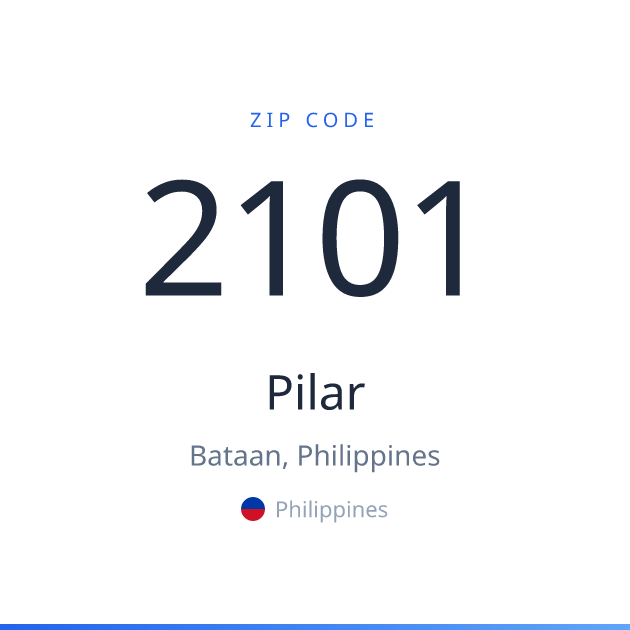 Shareable ZIP code 2101 card for Pilar, light theme