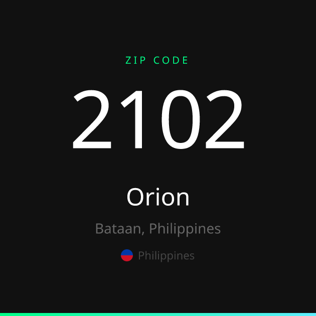 Shareable ZIP code 2102 card for Orion, dark theme