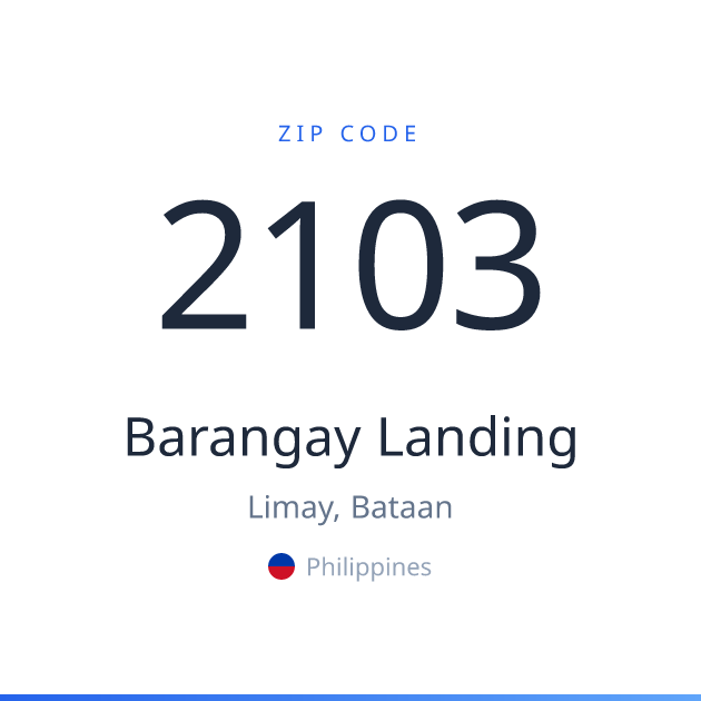 Shareable ZIP code 2103 card for Barangay Landing, light theme