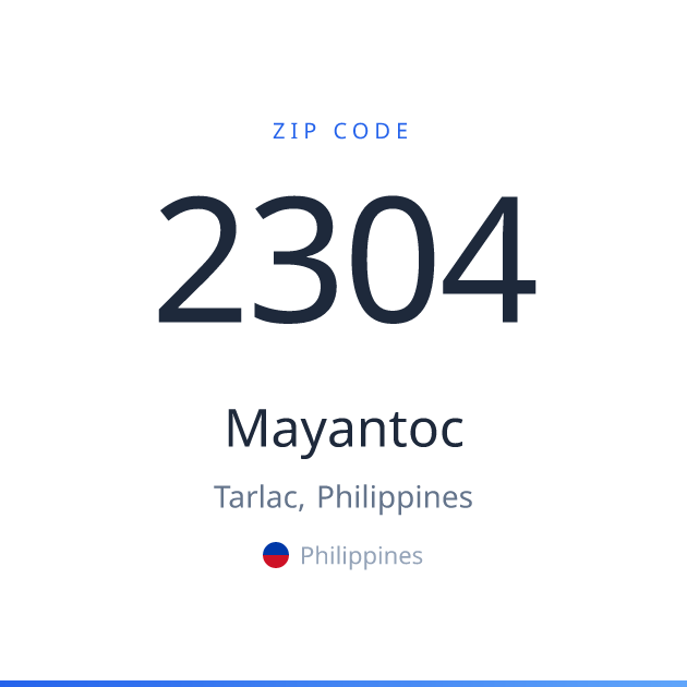 Shareable ZIP code 2304 card for Mayantoc, light theme