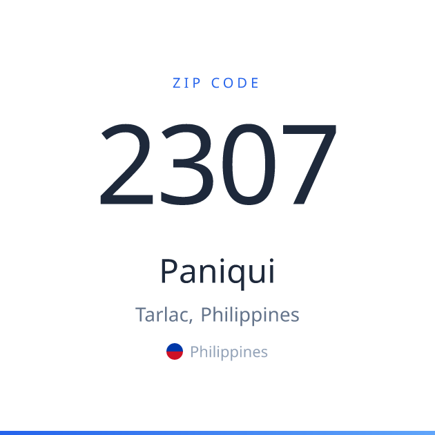 Shareable ZIP code 2307 card for Paniqui, light theme
