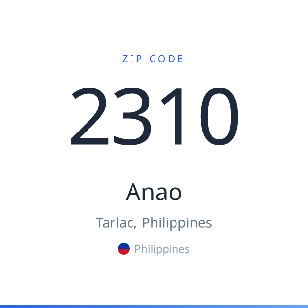 Shareable ZIP code 2310 card for Anao, light theme