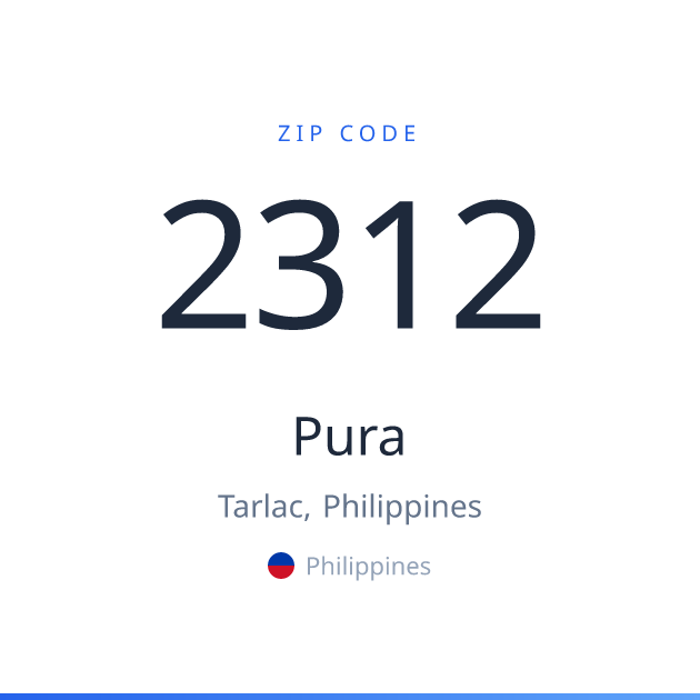 Shareable ZIP code 2312 card for Pura, light theme