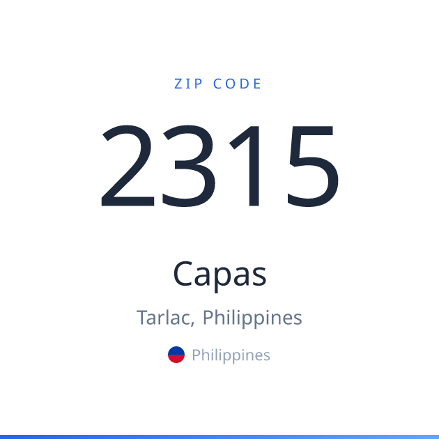 Shareable ZIP code 2315 card for Capas, light theme