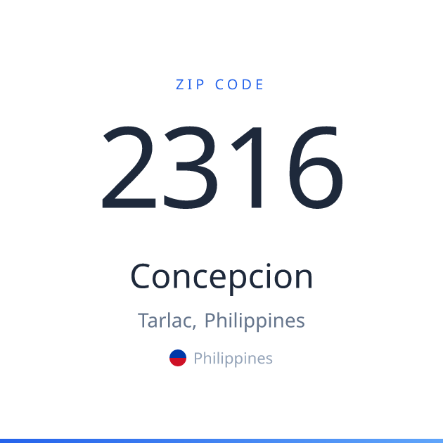 Shareable ZIP code 2316 card for Concepcion, light theme
