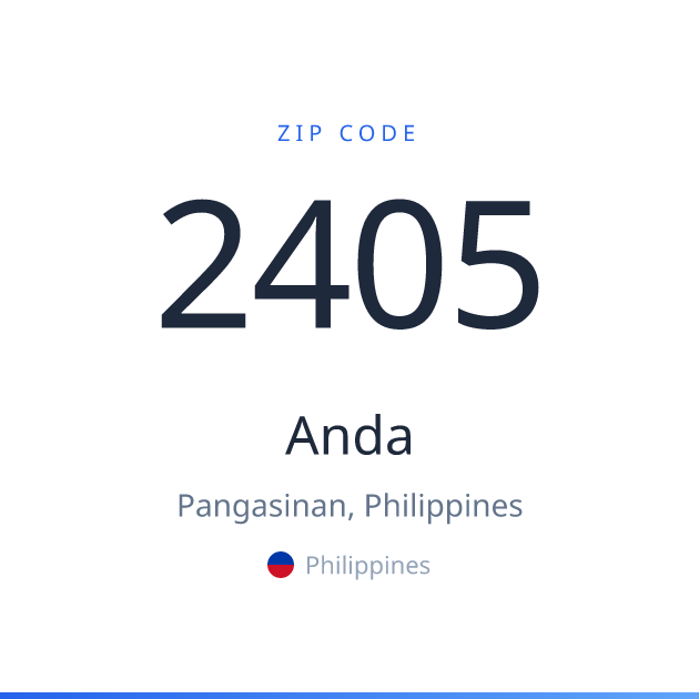 Shareable ZIP code 2405 card for Anda, light theme