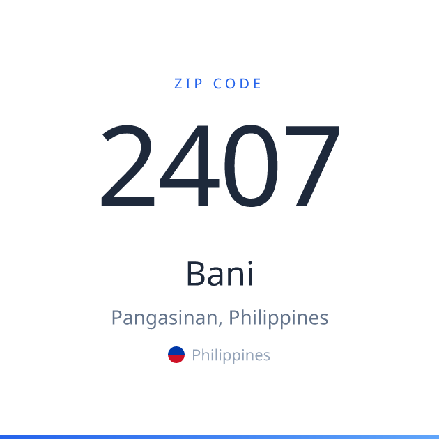 Shareable ZIP code 2407 card for Bani, light theme