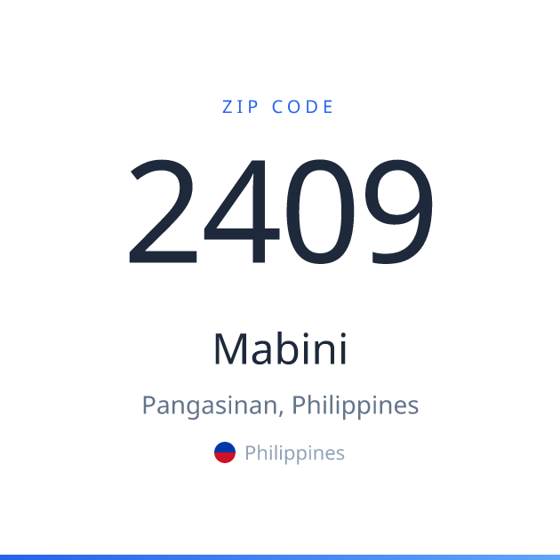 Shareable ZIP code 2409 card for Mabini, light theme