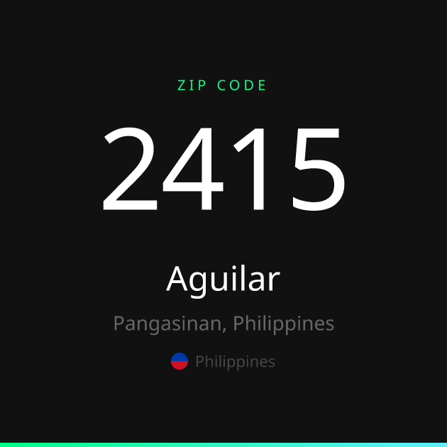 Shareable ZIP code 2415 card for Aguilar, dark theme