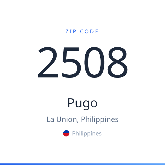 Shareable ZIP code 2508 card for Pugo, light theme