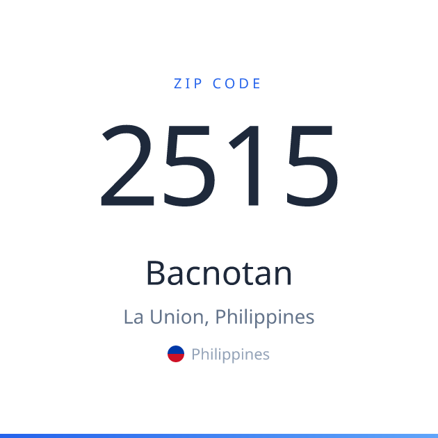 Shareable ZIP code 2515 card for Bacnotan, light theme
