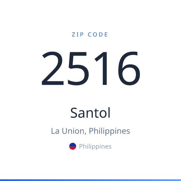 Shareable ZIP code 2516 card for Santol, light theme