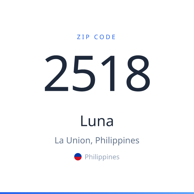 Shareable ZIP code 2518 card for Luna, light theme