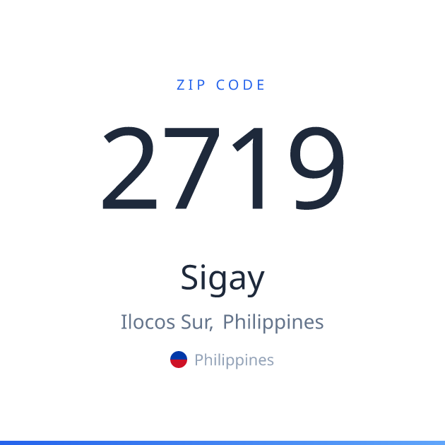 Shareable ZIP code 2719 card for Sigay, light theme