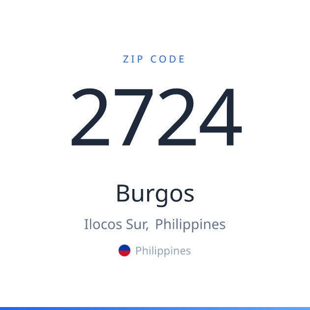 Shareable ZIP code 2724 card for Burgos, light theme