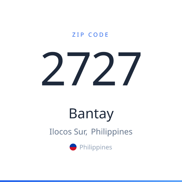 Shareable ZIP code 2727 card for Bantay, light theme