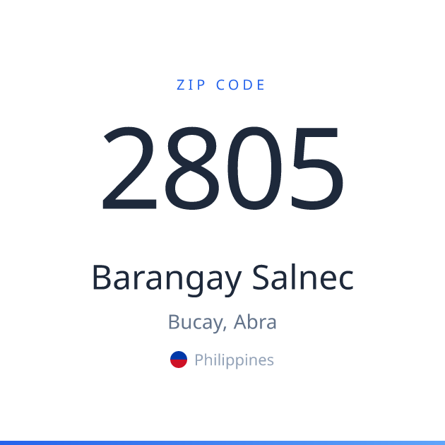 Shareable ZIP code 2805 card for Barangay Salnec, light theme