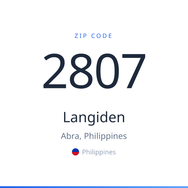 Shareable ZIP code 2807 card for Langiden, light theme