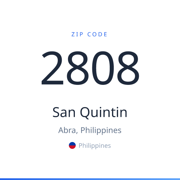 Shareable ZIP code 2808 card for San Quintin, light theme
