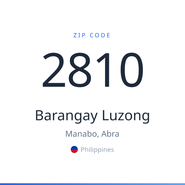 Shareable ZIP code 2810 card for Barangay Luzong, light theme