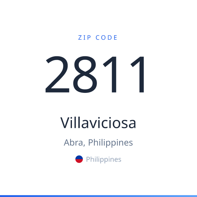 Shareable ZIP code 2811 card for Villaviciosa, light theme