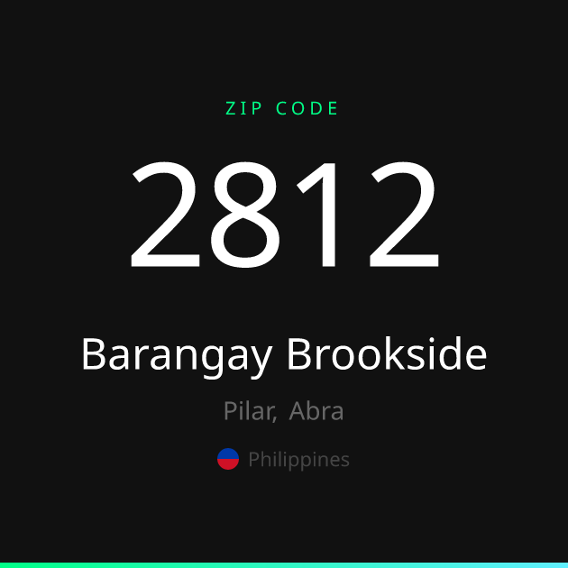 Shareable ZIP code 2812 card for Barangay Brookside, dark theme