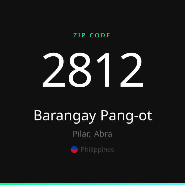 Shareable ZIP code 2812 card for Barangay Pang-ot, dark theme