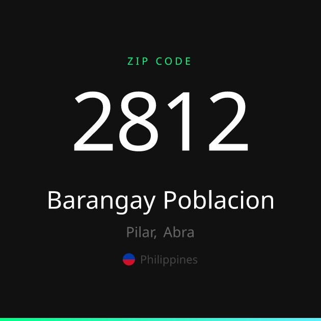 Shareable ZIP code 2812 card for Barangay Poblacion, dark theme