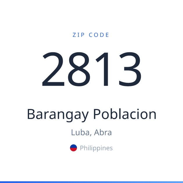 Shareable ZIP code 2813 card for Barangay Poblacion, light theme