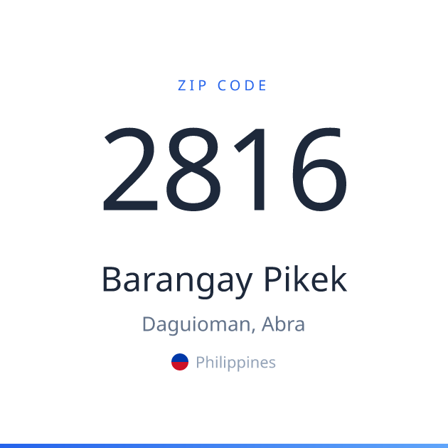Shareable ZIP code 2816 card for Barangay Pikek, light theme