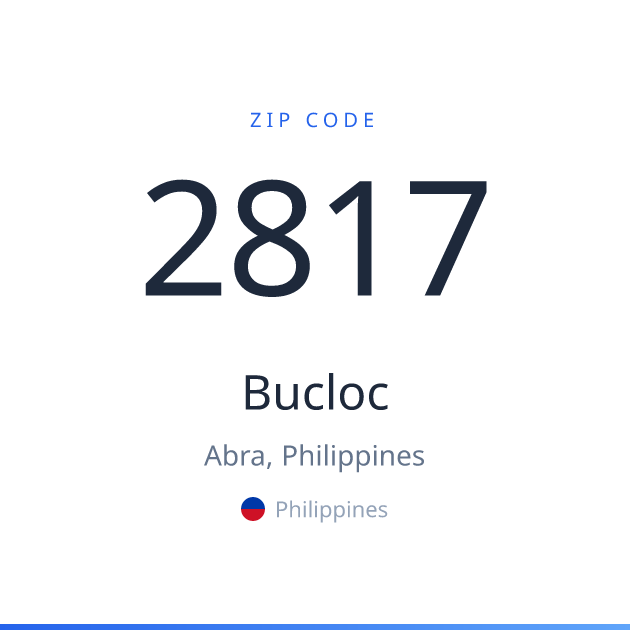 Shareable ZIP code 2817 card for Bucloc, light theme