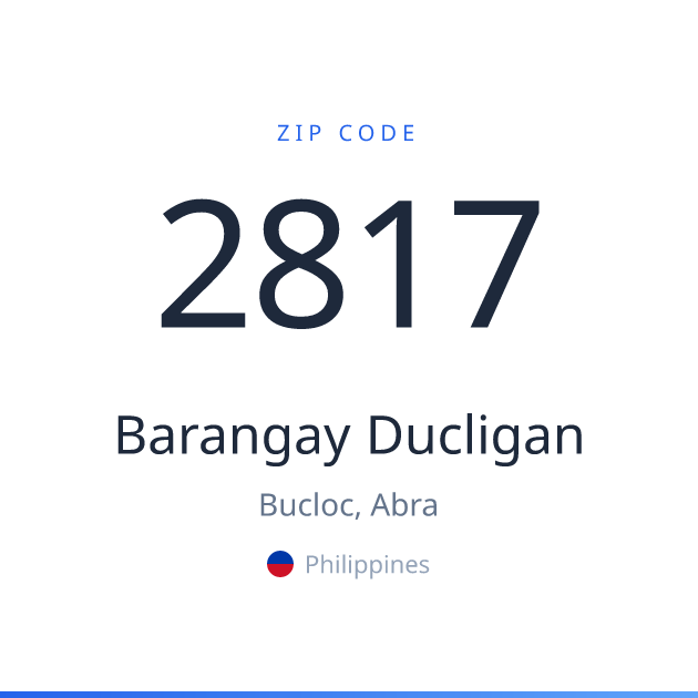 Shareable ZIP code 2817 card for Barangay Ducligan, light theme