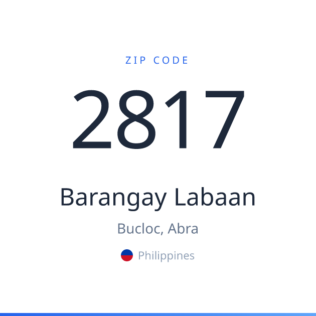 Shareable ZIP code 2817 card for Barangay Labaan, light theme