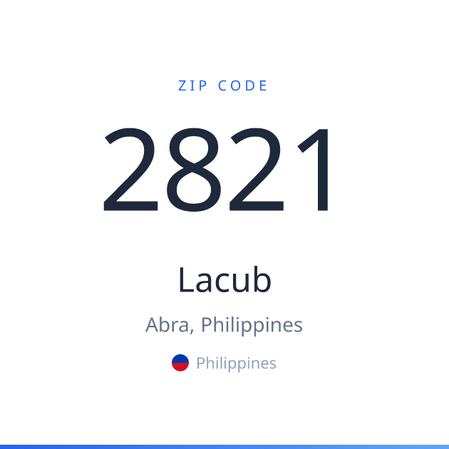 Shareable ZIP code 2821 card for Lacub, light theme