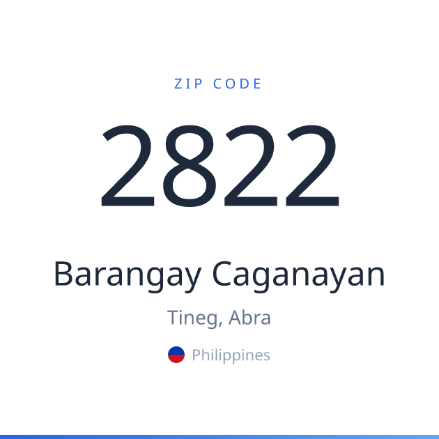 Shareable ZIP code 2822 card for Barangay Caganayan, light theme