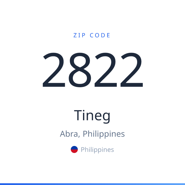 Shareable ZIP code 2822 card for Tineg, light theme
