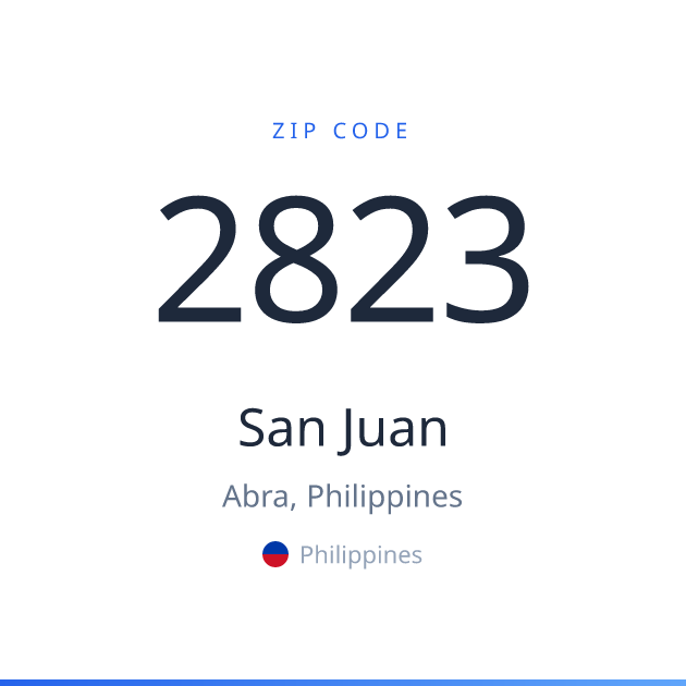 Shareable ZIP code 2823 card for San Juan, light theme