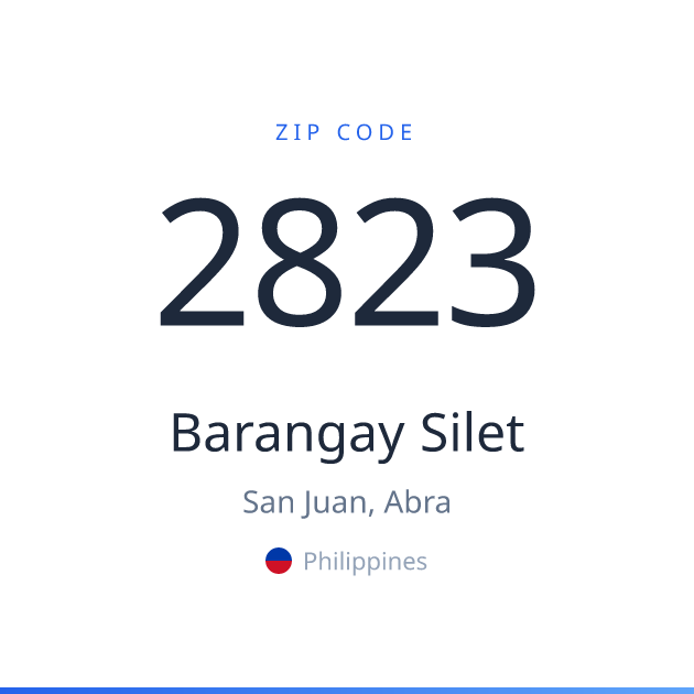 Shareable ZIP code 2823 card for Barangay Silet, light theme
